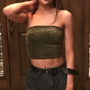 Gold Glittery tube top